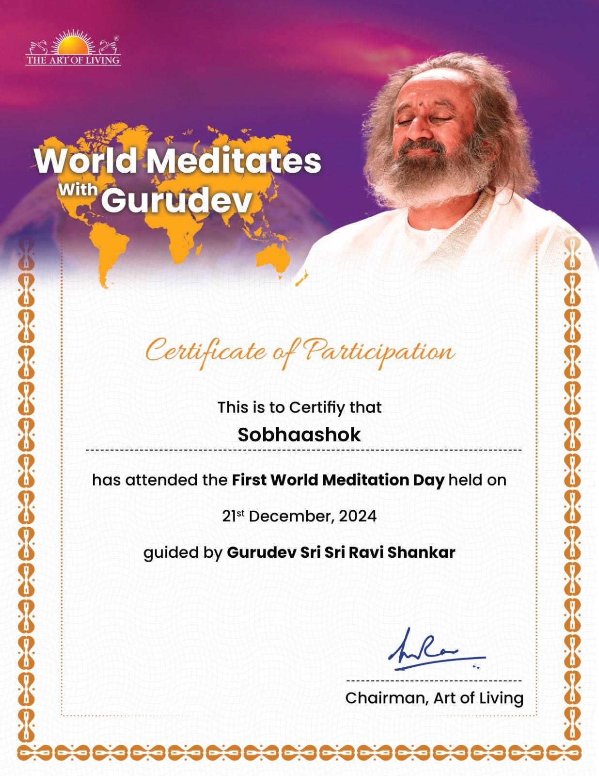 Art of Living - World Meditates with Gurudev