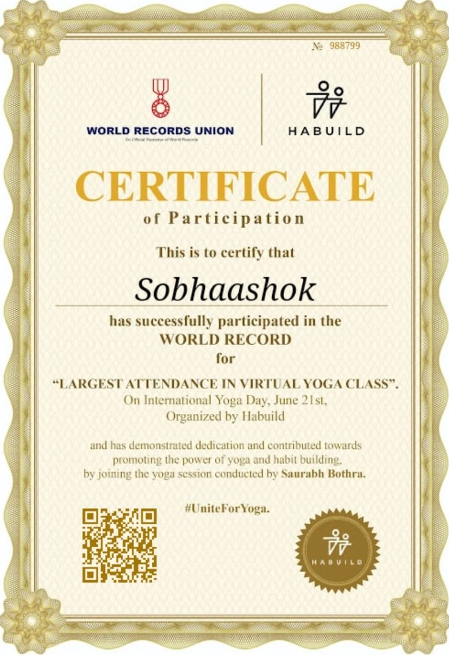 World Record - Largest Attendance Virtual Yoga Class